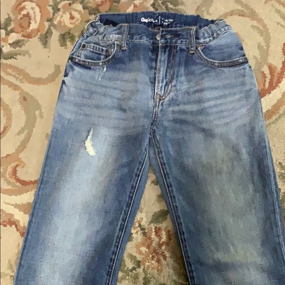 This is two pairs of jeans and a plaid shirt - Picture 7 of 8